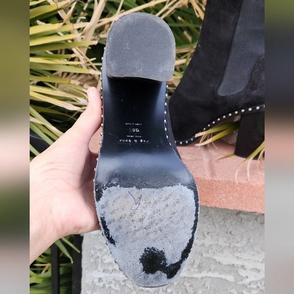 Rag and Bone black suede‎ studded boots - Picture 5 of 12